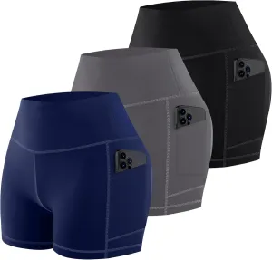 MIRITY High Waist Workout Biker Shorts with Pockets for Women - Buttery Soft Workout Yoga Shorts Pack of 1