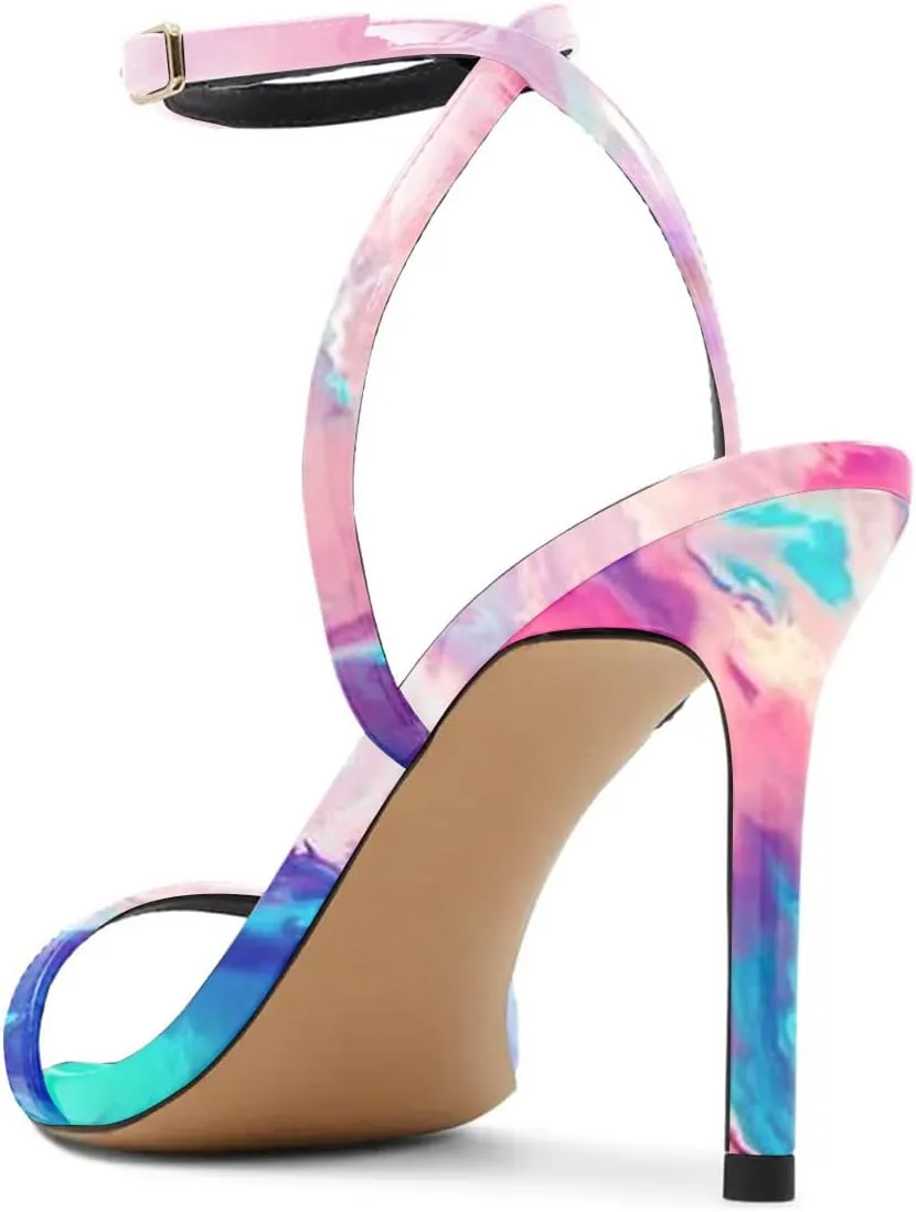miss left Womens Open Pointed Toe Super High Heel Sandals Narrow Strap Buckle Stiletto Heels Pumps Chic Cocktail Club Dress Shoes Size 4-16 US