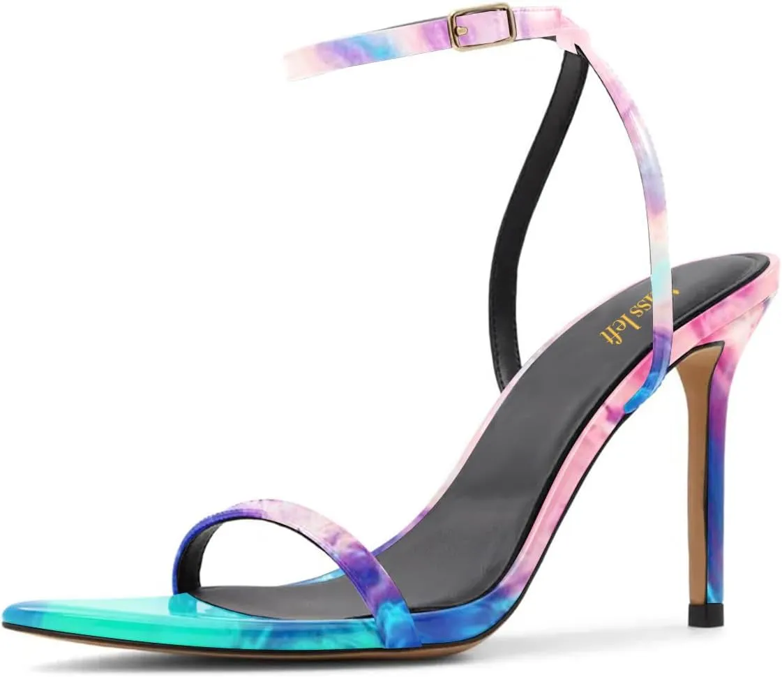miss left Womens Open Pointed Toe Super High Heel Sandals Narrow Strap Buckle Stiletto Heels Pumps Chic Cocktail Club Dress Shoes Size 4-16 US