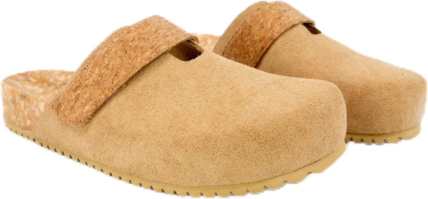 More Mesa Suede Comfort Clogs, Leather Mule Sandals with Arch Support, Recycled Foam Midsole