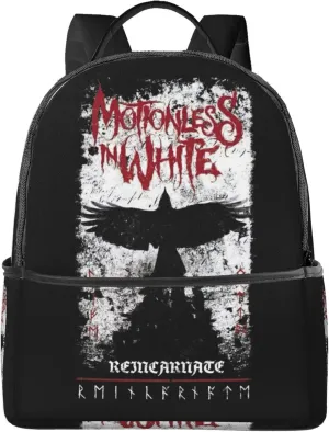 Motionless Rock In White Unisex Casual Backpack Lightweight Travel Bag Classic Laptop Daypack Backpack Men Women, Black
