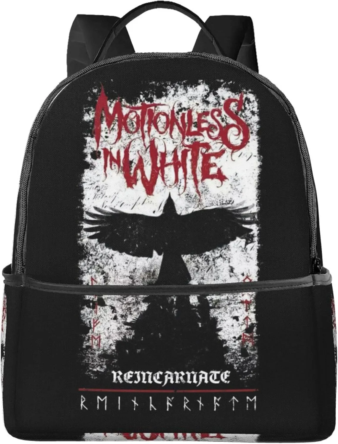 Motionless Rock In White Unisex Casual Backpack Lightweight Travel Bag Classic Laptop Daypack Backpack Men Women, Black