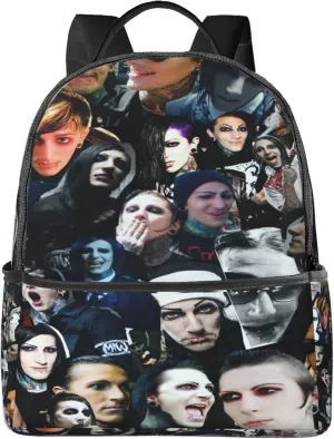 Motionless Rock In White Unisex Casual Backpack Lightweight Travel Bag Classic Laptop Daypack Backpack Men Women, Black