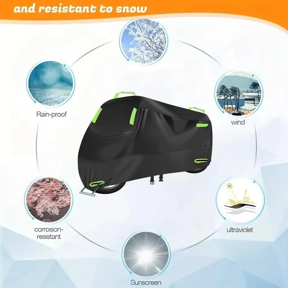 Motorcycle Covers Custom for Royal Enfield Bullet Meteor Classic 350 500 650 Continental GT 535, All Season Durable Waterproof Protection Scooter Cover with Lock-Holes Storage Bag, Outdoor Accessories
