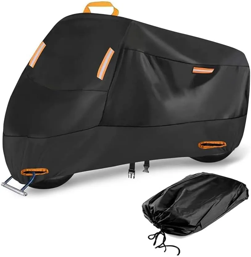 Motorcycle Covers Custom for Royal Enfield Bullet Meteor Classic 350 500 650 Continental GT 535, All Season Durable Waterproof Protection Scooter Cover with Lock-Holes Storage Bag, Outdoor Accessories