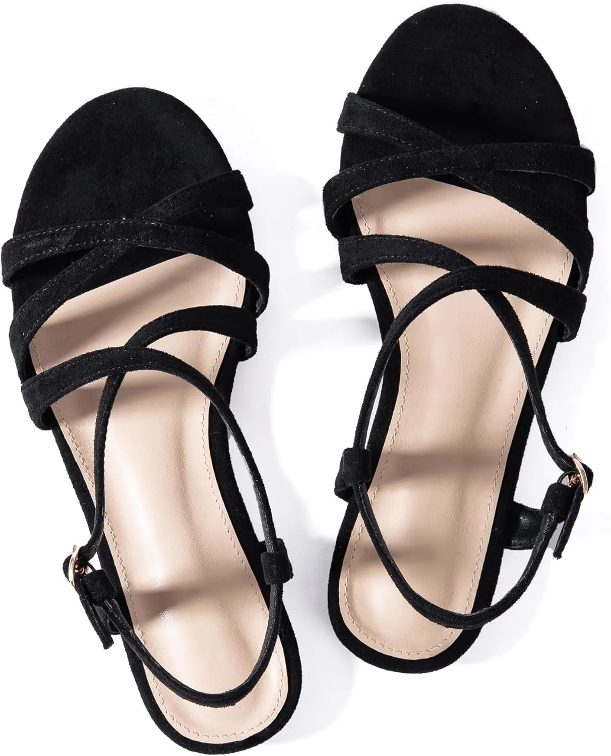 Mtzyoa Women Flat Sandals Summer Gladiator Adjustable Ankle Strappy Dressy Cross Vacation Comfort Cushioning Leather Non-Slip Casual Party Trendy