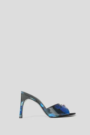 MULE HOLOGRAPHIQUE BLEU ET NOIR À LOGO