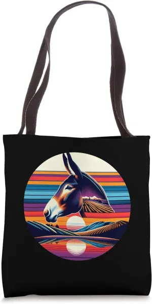 Mule Sunset Retro Style Safari Vintage 70s Tote Bag
