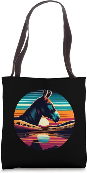 Mule Sunset Retro Style Safari Vintage 70s Tote Bag
