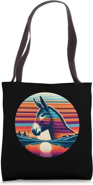 Mule Sunset Retro Style Safari Vintage 70s Tote Bag