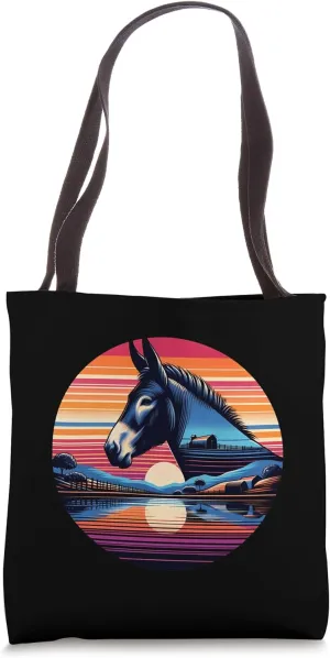 Mule Sunset Retro Style Safari Vintage 70s Tote Bag