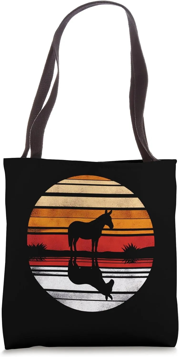 Mule Sunset Retro Style Safari Vintage 70s Tote Bag