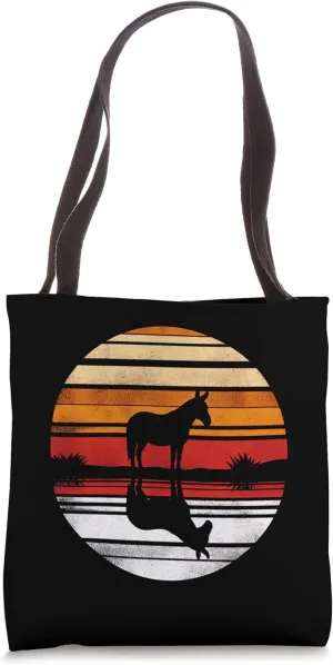 Mule Sunset Retro Style Safari Vintage 70s Tote Bag