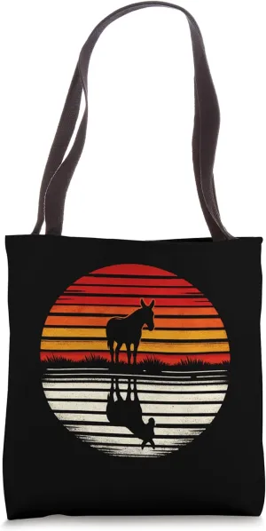 Mule Sunset Retro Style Safari Vintage 70s Tote Bag