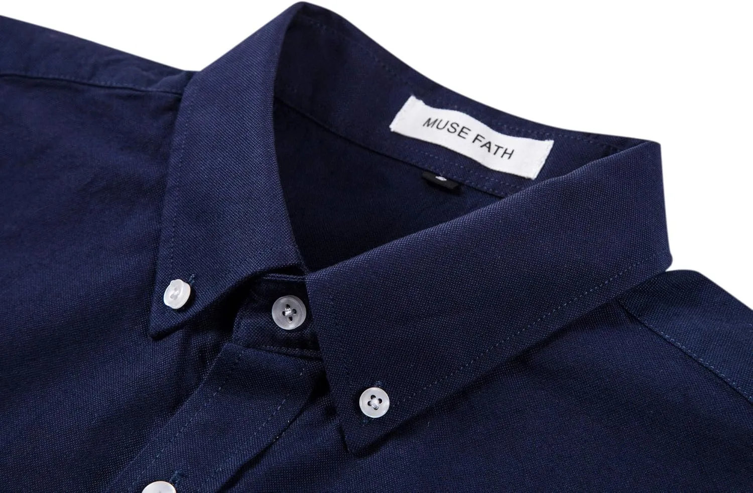 MUSE FATH Men's Oxford Dress Shirt-Cotton Casual Regular Fit Long Sleeve Shirt