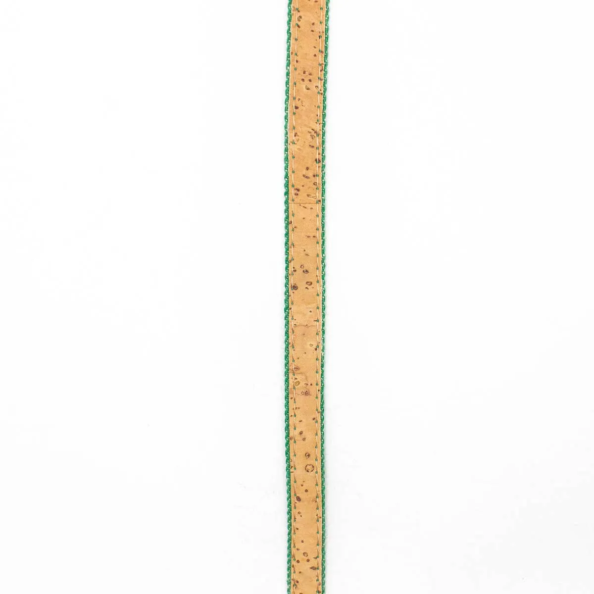 Natural cork & Green denim 10mm flat cord COR-375(10meters)
