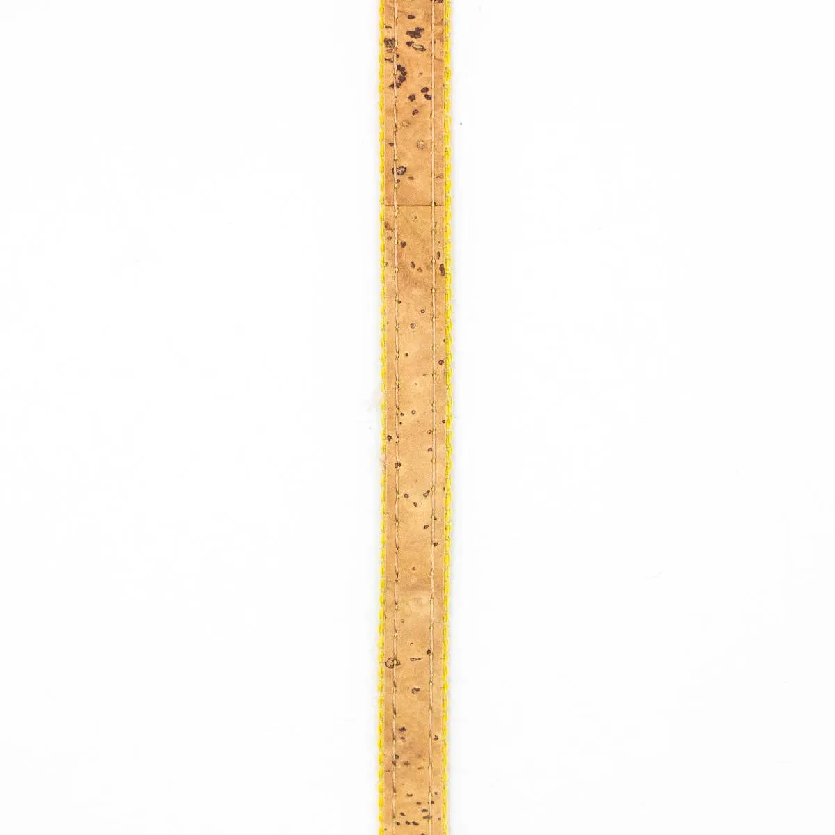 Natural cork & Yellow denim 10mm Flat cord COR-374(10meters)