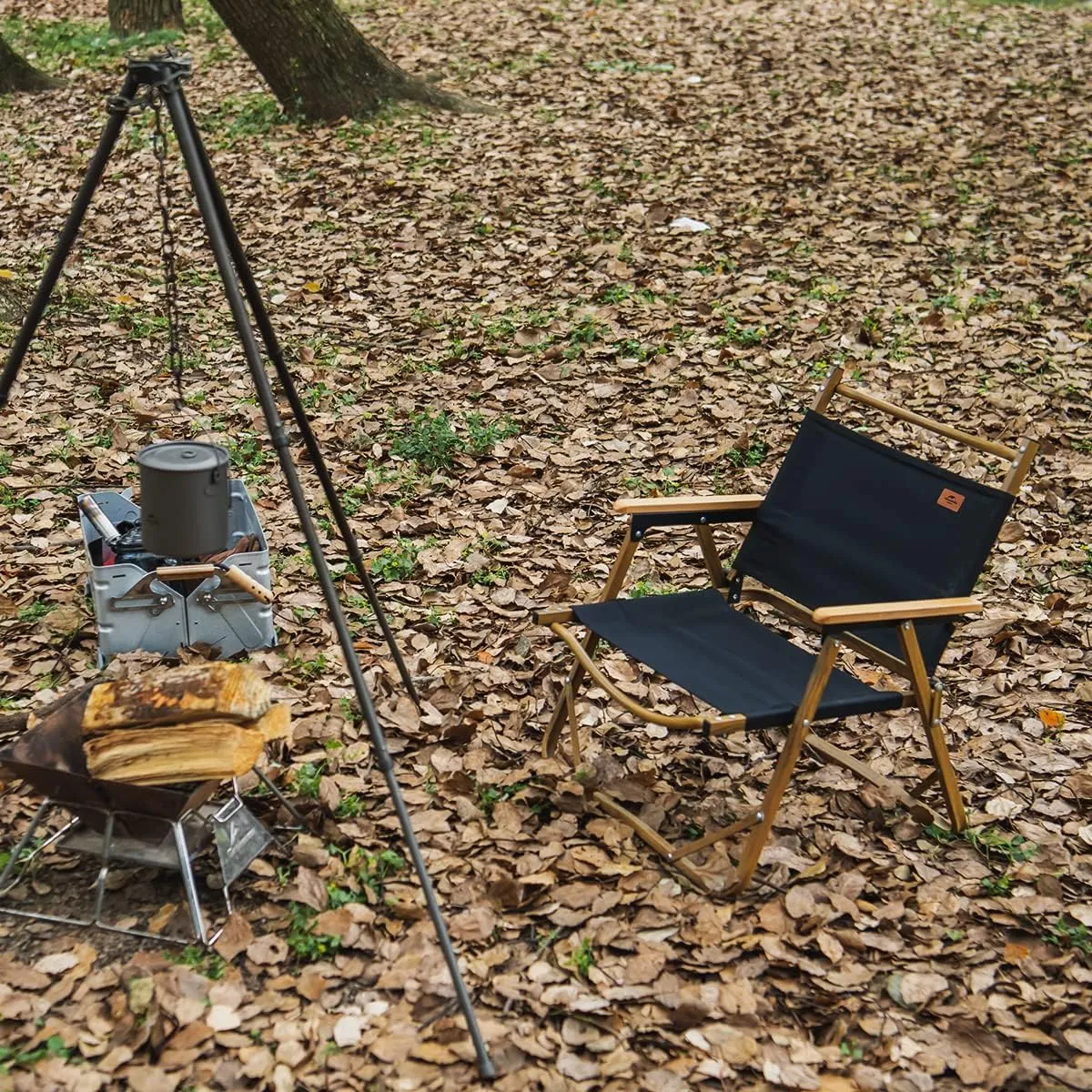 Naturehike Camping Chair, Foldable Chair for Outdoor Garden, Small Black