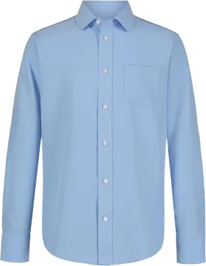 Nautica Big Boys' School Uniform Long Sleeve Performance Oxford Button-Down Shirt