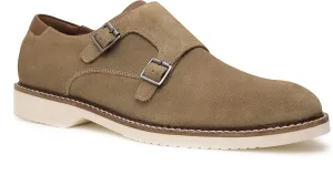 Neil | Genuine Leather Suede Dress Shoes | Luxury Mens Monk Strap Shoes | Handcrafted Trendy Casual Shoes | Lightweight EVA Sole | Plain Toe