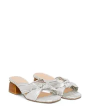 Nude Footwear -Georgie Silver 4cm Short Heel