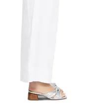 Nude Footwear -Georgie Silver 4cm Short Heel