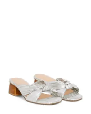 Nude Footwear -Georgie Silver 4cm Short Heel