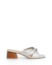 Nude Footwear -Georgie Silver 4cm Short Heel