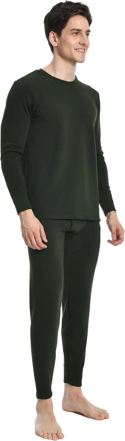 Nutria Mens Heavyweight Thermal Underwear Set Thick Fleece Lined Long Johns Extreme Cold Winter Base Layer Top and Bottom U08