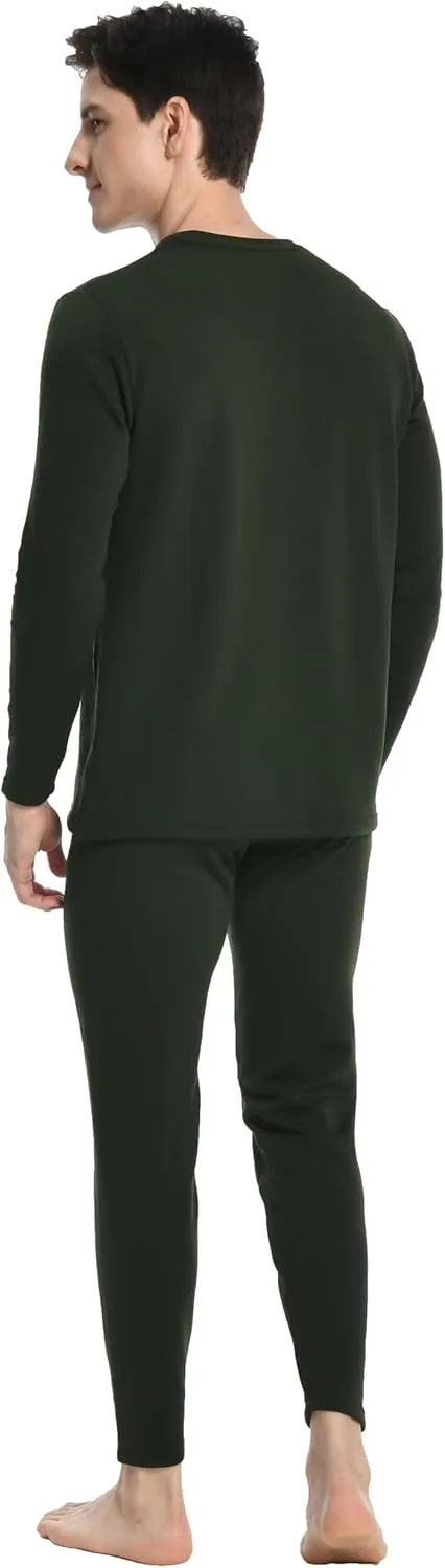 Nutria Mens Heavyweight Thermal Underwear Set Thick Fleece Lined Long Johns Extreme Cold Winter Base Layer Top and Bottom U08