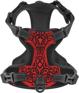 Odin Thor Viking Norse Pagan Symbols Dog Vest, Adjustable Soft Padded Dog Vest for Large, Medium and Small Pet Dogs,No Tension Traction Harnesses