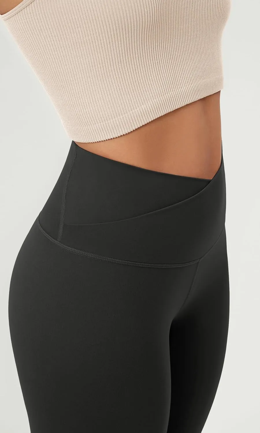 ODODOS Women's Crossover Leggings with Back Pocket, 23" / 25" / 28" Buttery Soft V High Wasit Lounge Yoga Pants