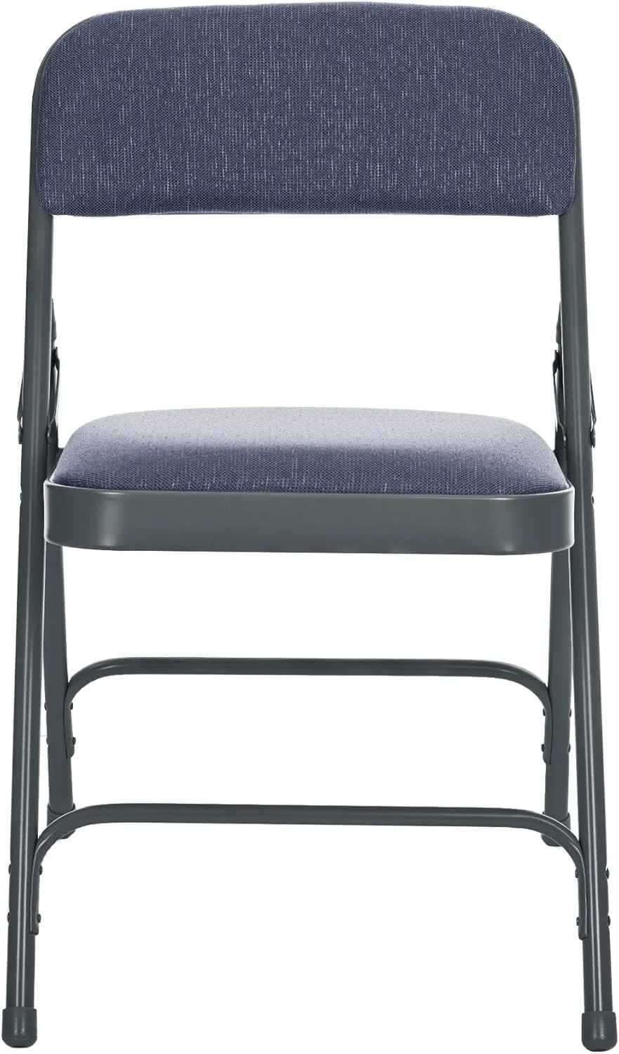 OEF Furnishings Deluxe Fabric Upholstered Folding Chair, Blue/Blue – Reliable Double Hinge Frame with Soft Fabric Padding