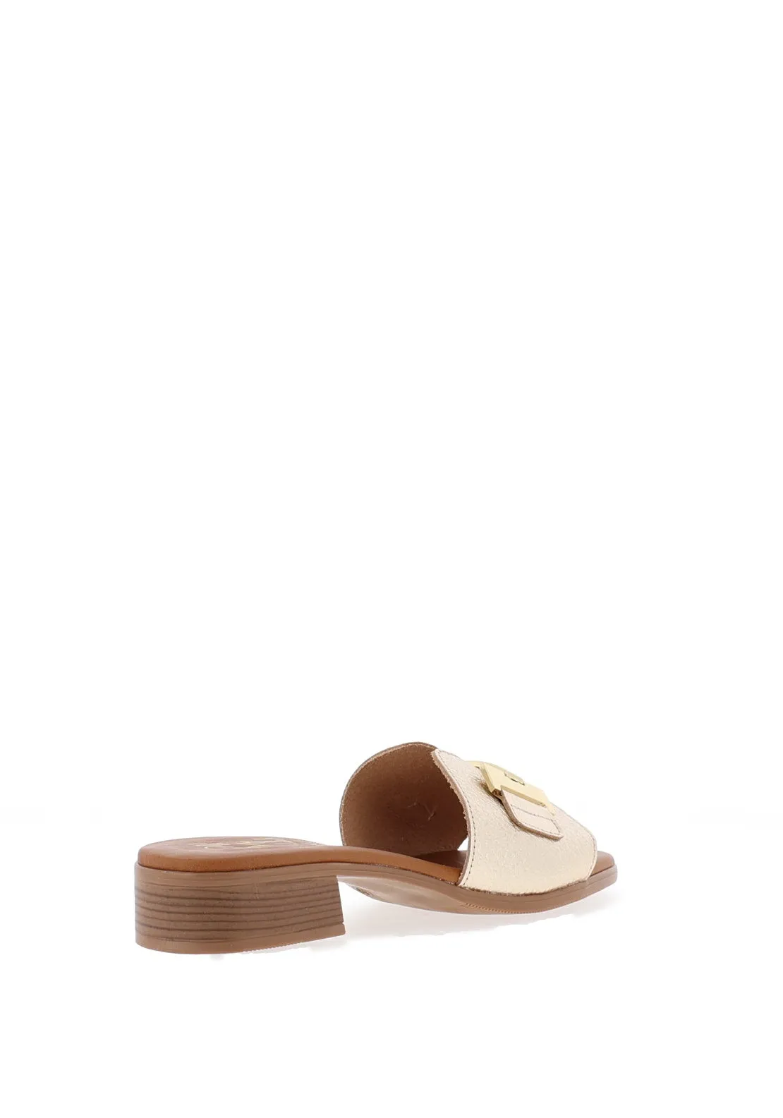 Oh My Sandals Low Heel Mule Sandals, Champagne