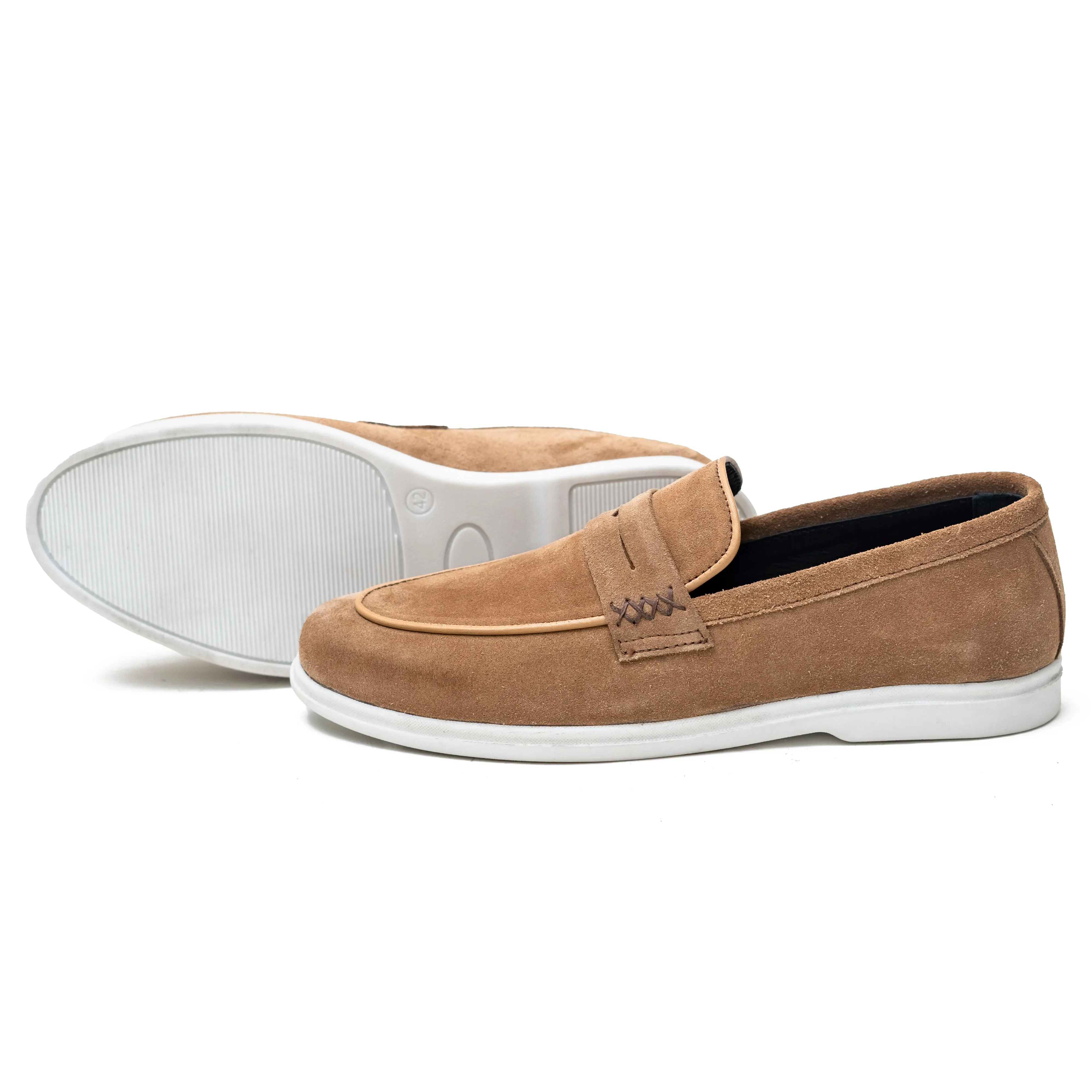 OK-3014 Brown Suede Leather Loafer