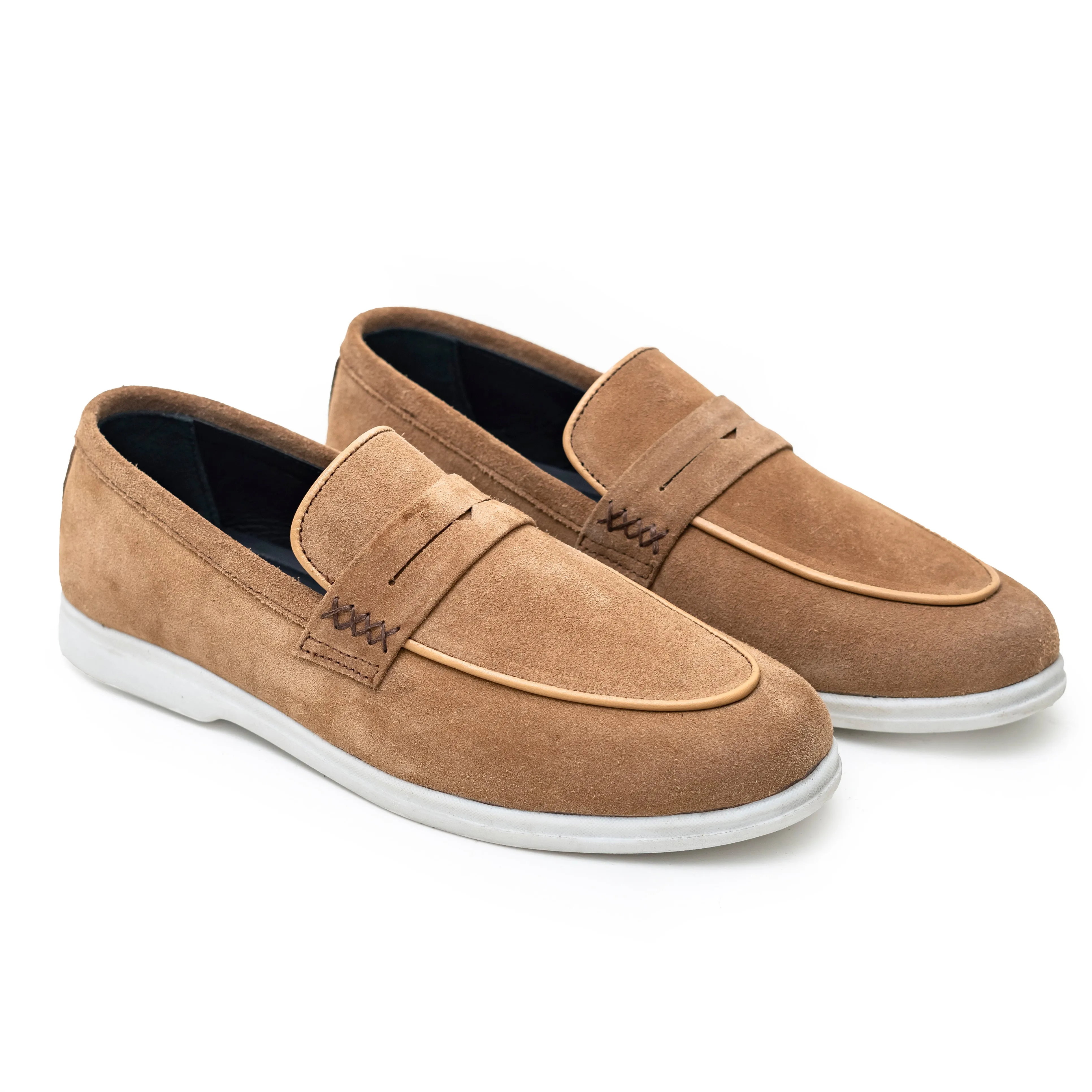 OK-3014 Brown Suede Leather Loafer