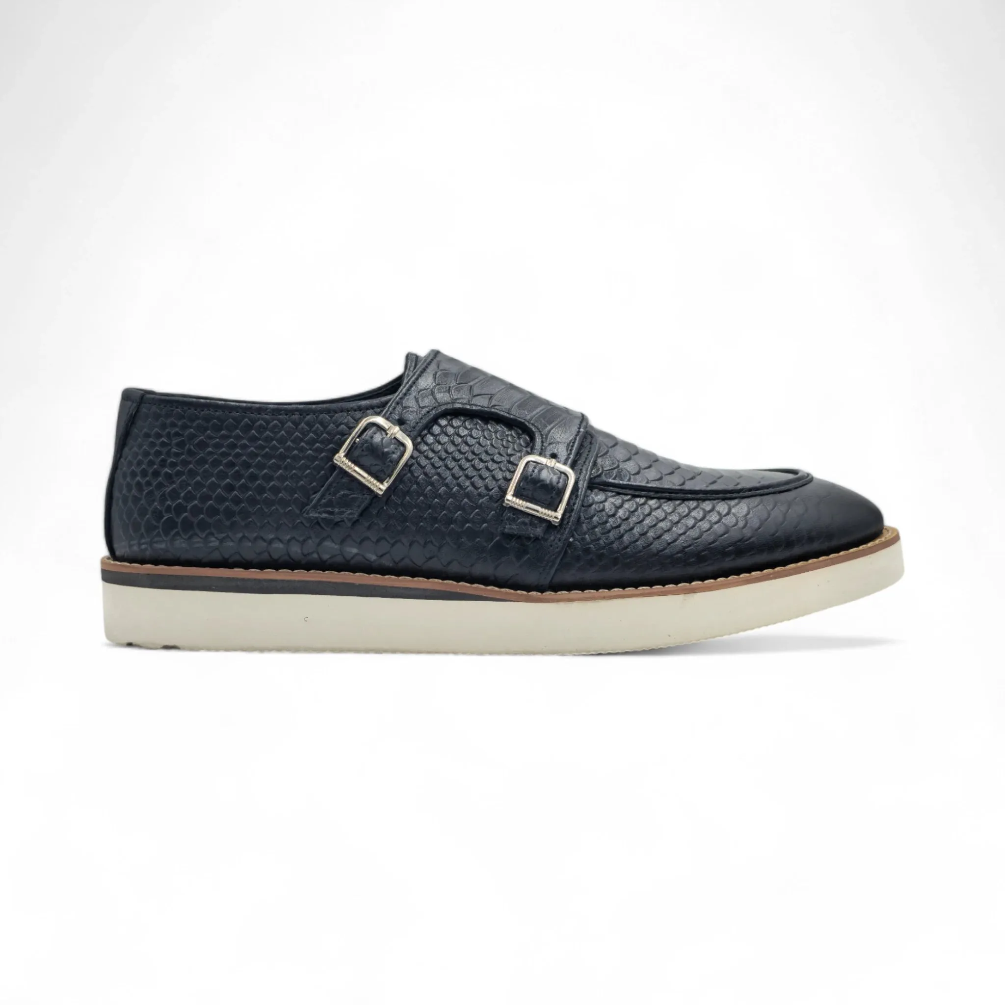 OK-4038 Double Monk Crocodile Leather