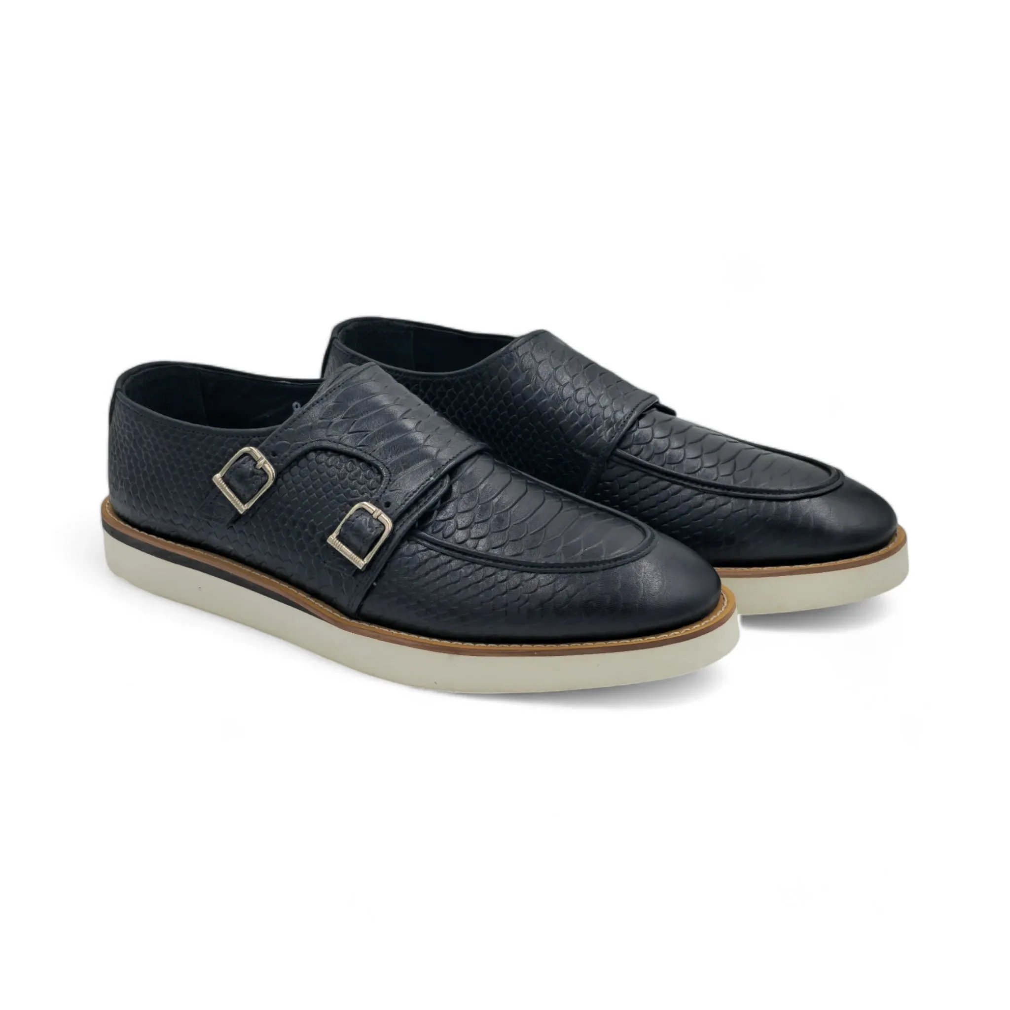 OK-4038 Double Monk Crocodile Leather