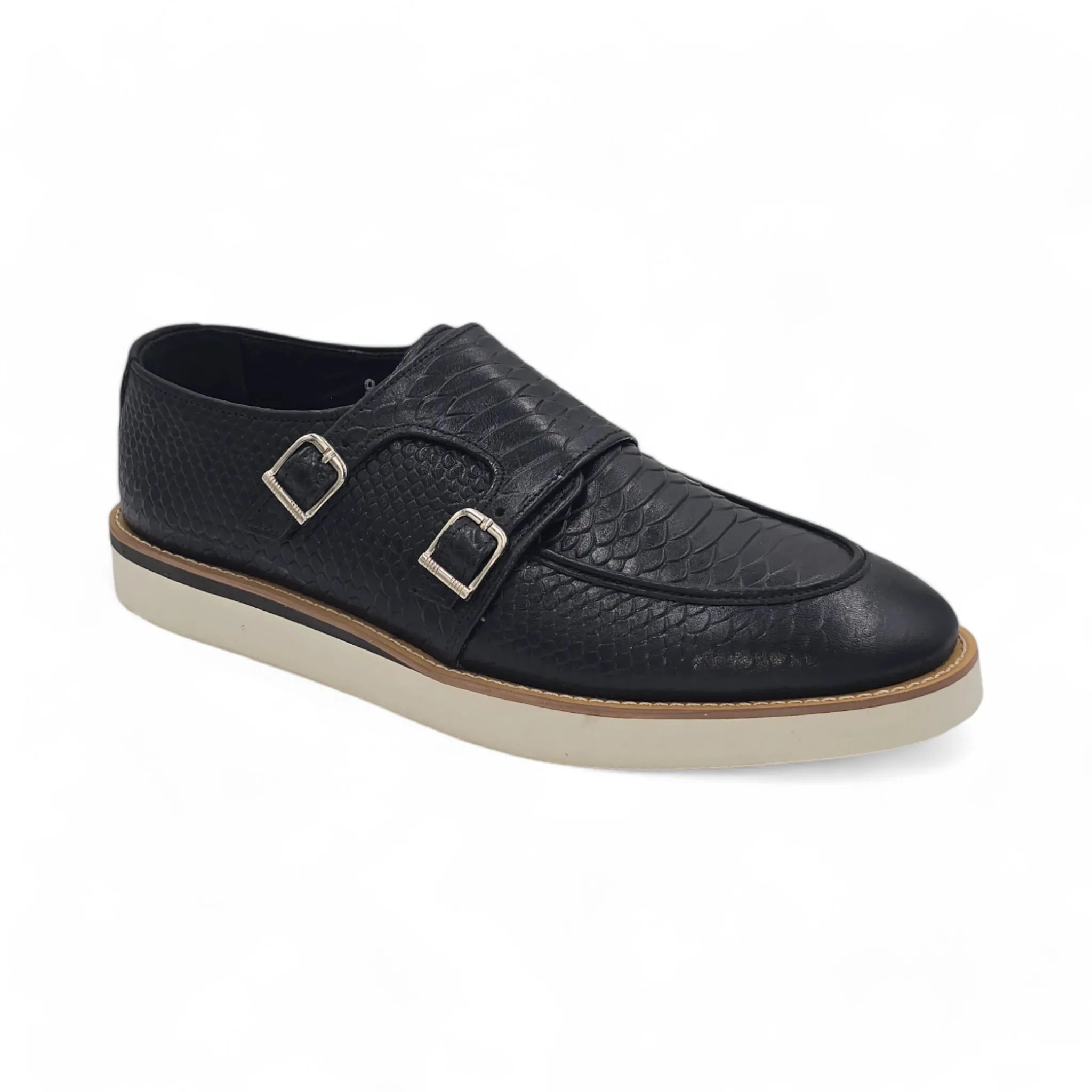 OK-4038 Double Monk Crocodile Leather
