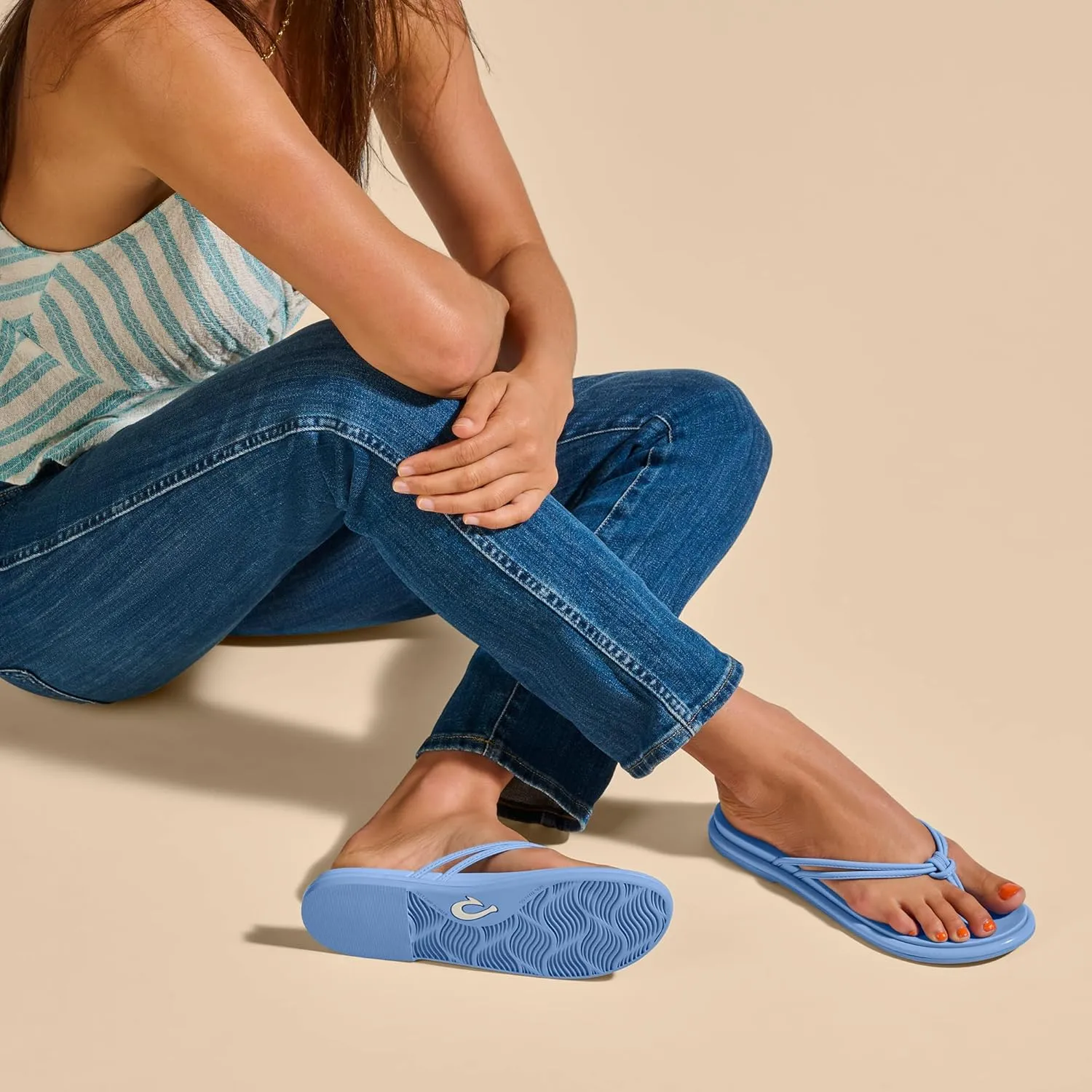 OLUKAI Aka Women's Beach Sandals, Water-Friendly Flip-Flop Slides, All-Day Comfort & Support, Stylish & Vibrant Colors