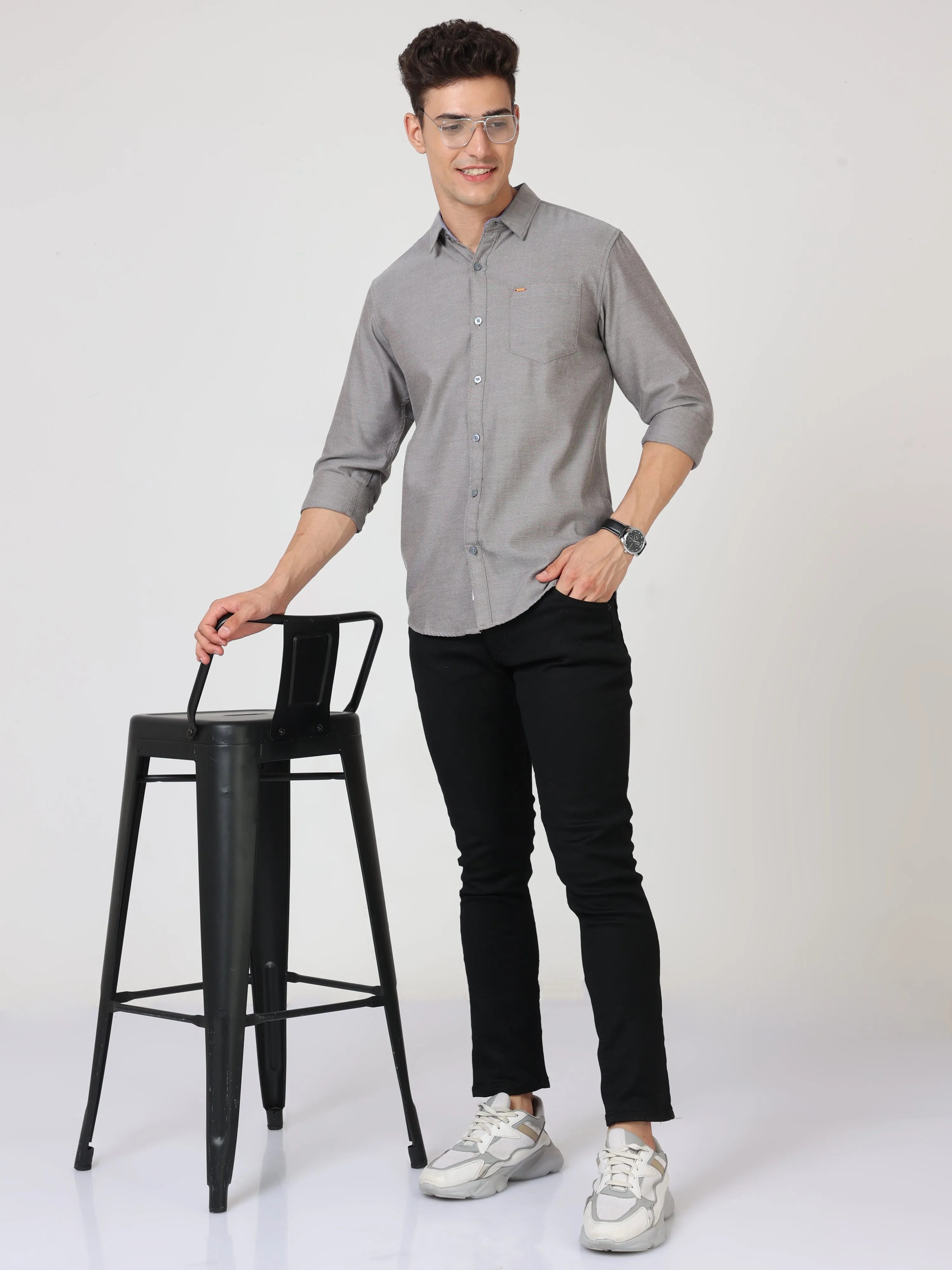 Onfire Oxford Grey Shirt