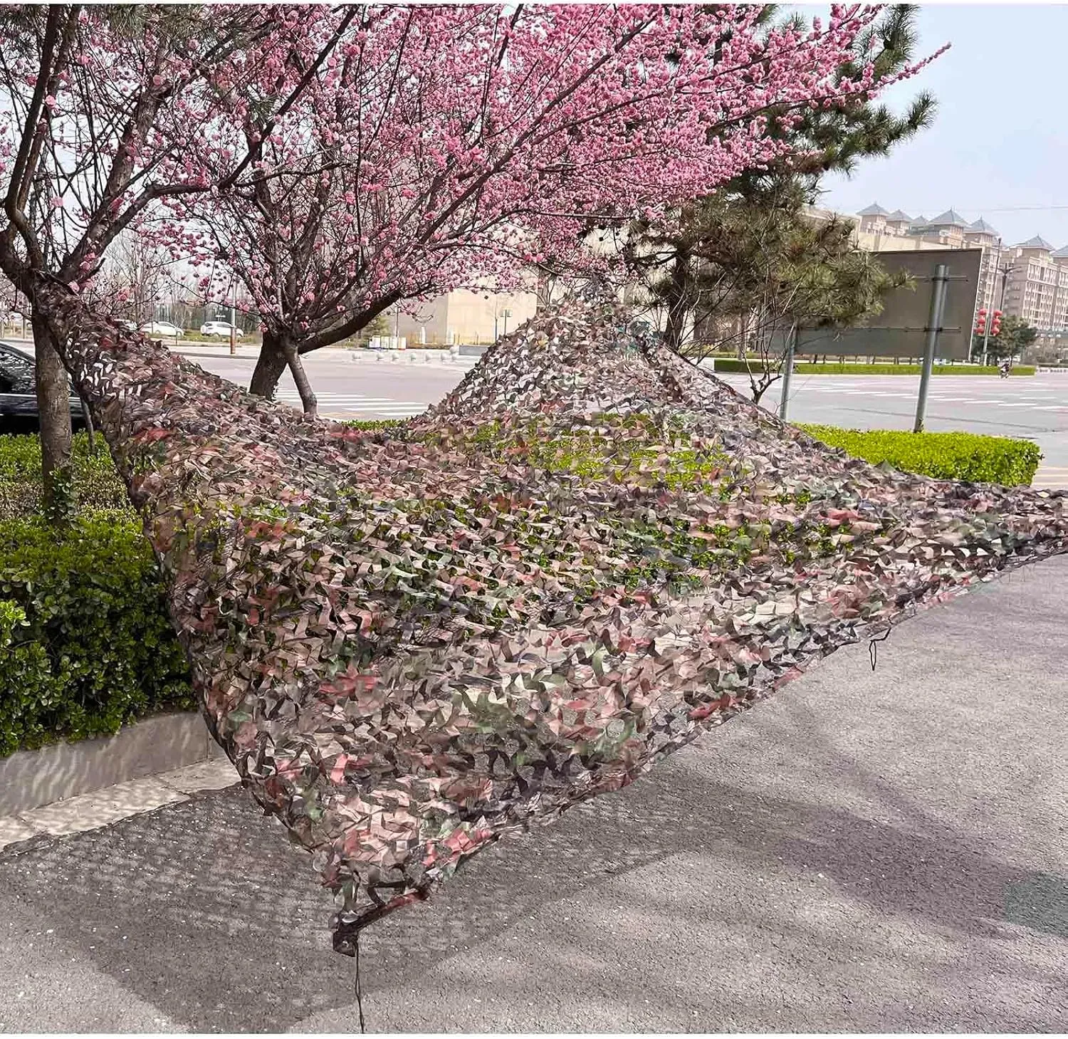 Outdoor Camo Net, Reinforced Camouflage Netting, 2x4m 3x6m 4x8m 5x10m Sunblock Shade Net, Camouflage Net for Military Decoration/Hunting,cp-3x5m/9.8 * 16.4ft