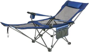 Outdoor Camp Chairs, Outdoor Camping Chair Folding Chair Recliner Break Relax Lounger Zero Gravity Chairs Garden Balcony Fishing Hiking Lawn Chairs Adults(Blue)