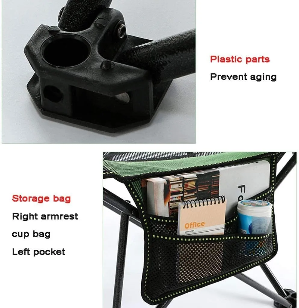 Outdoor Camp Chairs, Outdoor Camping Chair Folding Chair Recliner Break Relax Lounger Zero Gravity Chairs Garden Balcony Fishing Hiking Lawn Chairs Adults(Green)