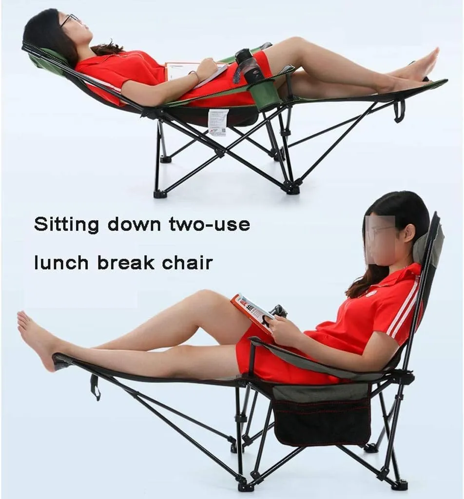 Outdoor Camp Chairs, Outdoor Camping Chair Folding Chair Recliner Break Relax Lounger Zero Gravity Chairs Garden Balcony Fishing Hiking Lawn Chairs Adults(Green)