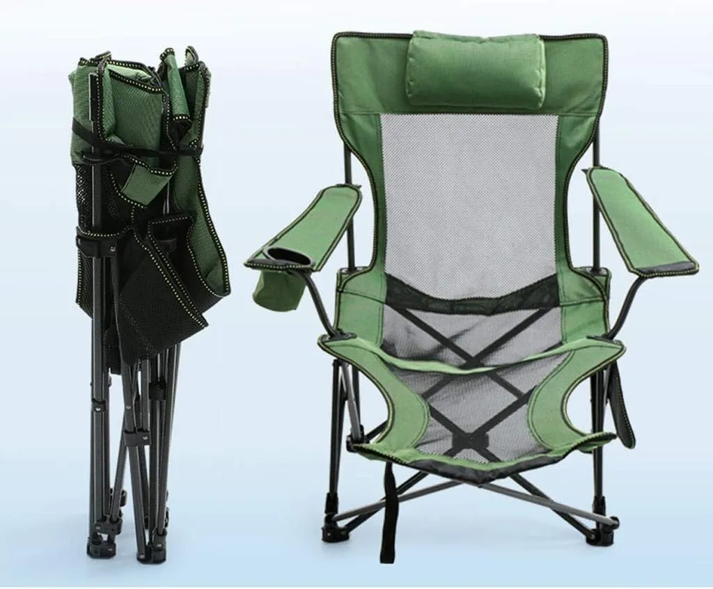 Outdoor Camp Chairs, Outdoor Camping Chair Folding Chair Recliner Break Relax Lounger Zero Gravity Chairs Garden Balcony Fishing Hiking Lawn Chairs Adults(Green)