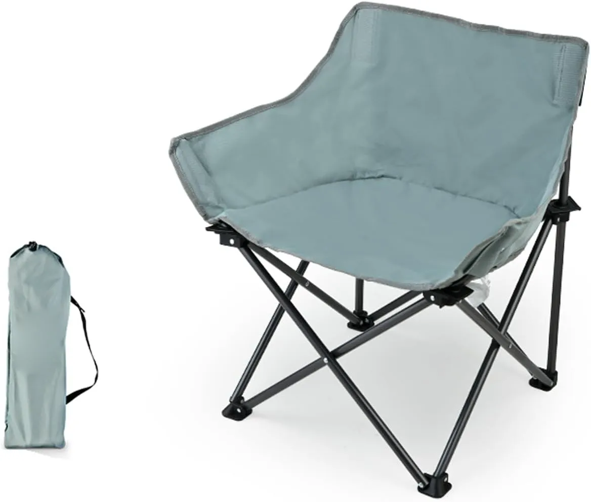 Outdoor Folding Chair, Moon Chair, Portable Recliner, Picnic Chair, Camping Chair, Beach Chair, Fishing Stool(Blue), 18.1inx18.1inx25.6in, 3589641