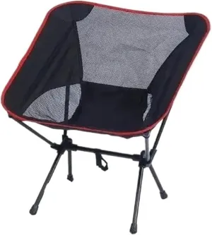 Outdoor Folding Chair Outdoor Leisure Moon Chair Ultra Light Breathable Mesh Backrest Backpack Chair(Black)
