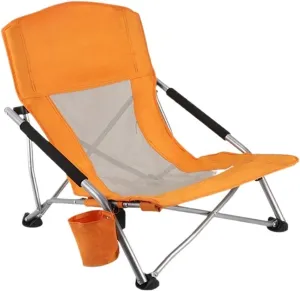 Outdoor Lounge Chair Beach Chair Folding Chair Oxford Cloth High Back Chair Blue Orange(Orange)