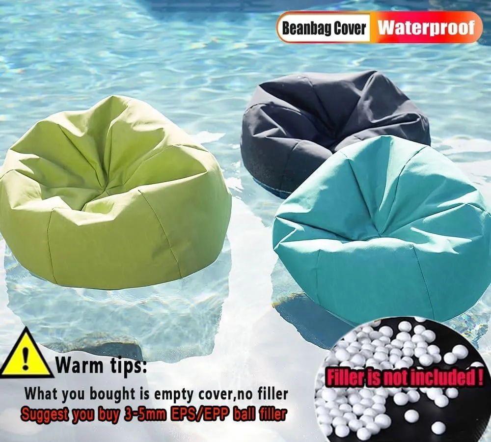 Outdoor Waterproof Bean Bag Cover, Adults' Pool Floating Bean Bag Chair, Oxford